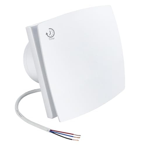 Image of Anesty Extractor Fan 4” 100mm Bathroom Toilet Kitchen Silent Extractor Fan with Timer - 95m³/h 30dB Wall Mounted Ventilator with Modern Front Panel