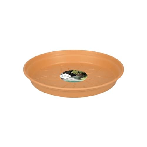 Image of elho Green Basics Saucer 14 - Saucer for Indoor, Outdoor, Grow your Own & Accessories - Ø 13.5 x H 1.8 cm - Brown/Mild Terra