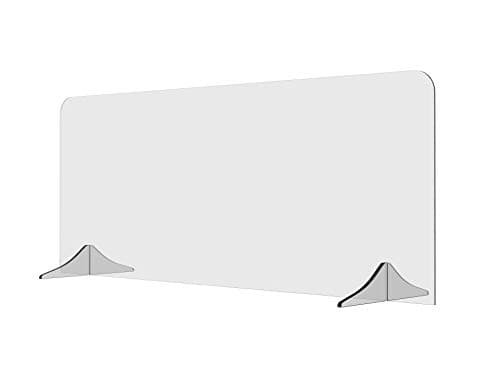 Image of Solarplexius partition screen, sneeze guard, protection for desks and offices. Counter top, antibacterial, transparent screen divider Desk divider Clear Acrylic Shield (150 x 60 cm)