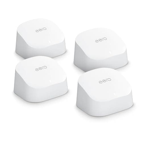 Image of Amazon eero 6 mesh Wi-Fi router | 500 Mbps Ethernet | Coverage up to 560 m² | Connect 75+ devices | 4-Pack