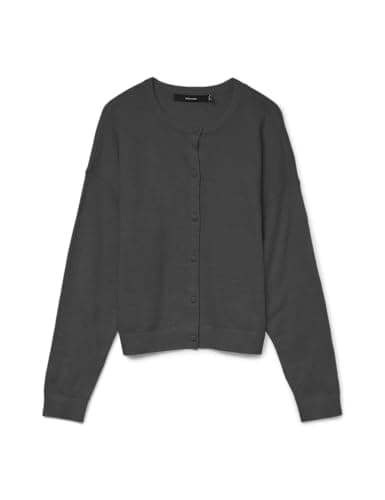Image of VERO MODA Vmmarina LS O-Neck Cardigan Noos, Dark Grey Blend, S
