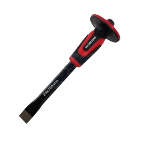 Image of Dunnet Tools Cold Steel Brick Chisel | 300 x 25mm Professional Masonry Chisel with Comfort Grip and Hand Guard for Stone, Concrete, and Brickwork | Heavy Duty Demolition and Bricklaying Tools