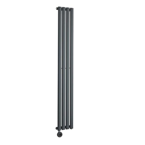 Image of Milano Aruba 600W Anthracite Vertical Single Panel WiFi Electric Radiator UK Plug - 1600 x 236mm
