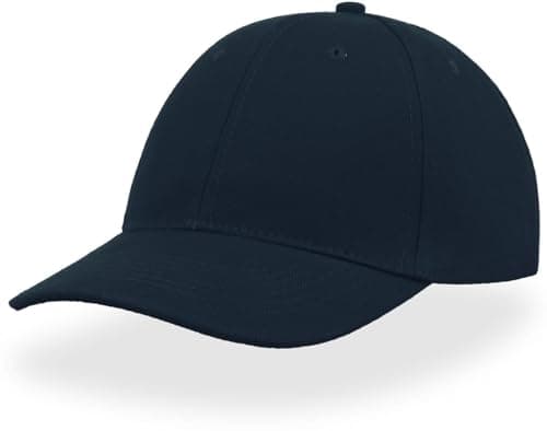 Image of Streetwise Liberty SIX Buckle Heavy Brushed Cotton Twill Baseball Cap - Structured Front Panels, Curved Visor, Full Metal Buckle Closure, Polyester Sweatband, 6 Row Stitching Navy