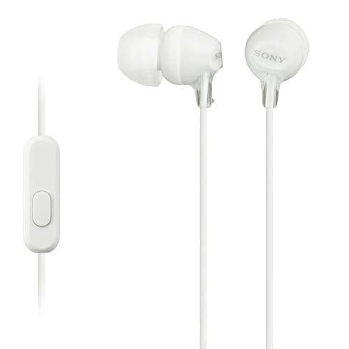 Image of Sony MDR-EX15AP Earphones with Smartphone Mic and Control - White
