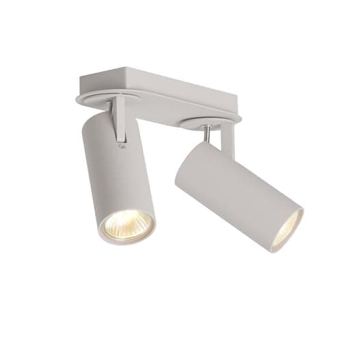 Image of DAWALIGHT 2 Way Spot Light Ceiling Grey GU10 5W 3000K Warm White Ceiling Spot Lamps Ceiling Lights Spotlights for Kitchen Bedroom Living Room, Aluminum