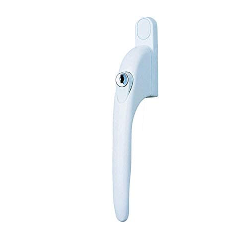 Image of Yale P-YWHLCK40N-WH Universal Window Handles, fits Right or Left Handed windows, 40mm spindle, Lockable, Boxed, suitable for PVCu windows, White Finish