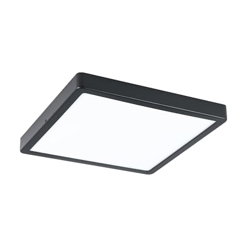 Image of Eglo LED Outdoor Ceiling Light Argolis 2, Outside Light for wall and Ceiling, Porch Lighting Made of Black Metal and White Plastic, Exterior lamp Warm White, IP44, 28.5 cm