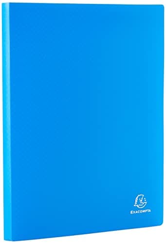 Image of Exacompta - Ref 8557E - Soft PP Display Book - Suitable for A4 Documents, Made from Polypropylene, Lightweight, 50 Pockets, 100 Viewing Pages - Blue Cover