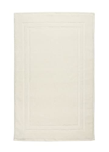 Image of La Maison 100% Cotton Super Soft and Absorbent Bath Mat Shower Mat 50cms x 80cms Hotel Frame Stripe Border (Cream)