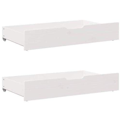 Image of vidaXL Under-Bed Storage Drawers 2 pcs - Solid Pine Wood - White - 90x55x16 cm - Space-Saving Organizer - 4 Wheels