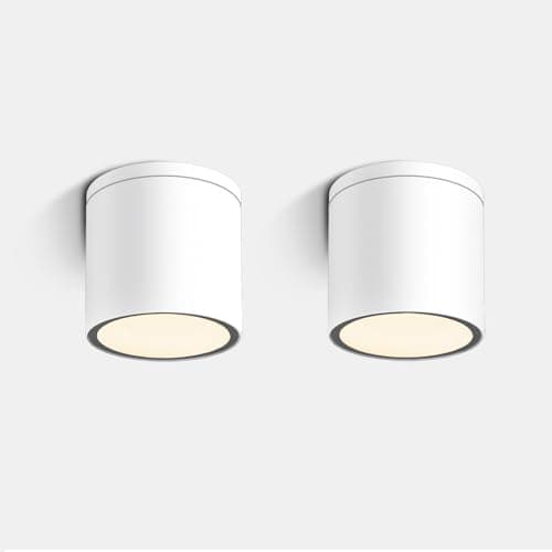 Image of EBION Ceiling Lights 2 Pack,IP65 Waterproof Surface Mounted Downlight,GU10 Ceiling Spot Lights, Aluminum Flush Ceiling Lighting Fixture for Bedroom,Living Room,Bathroom,Hallway,Office,White