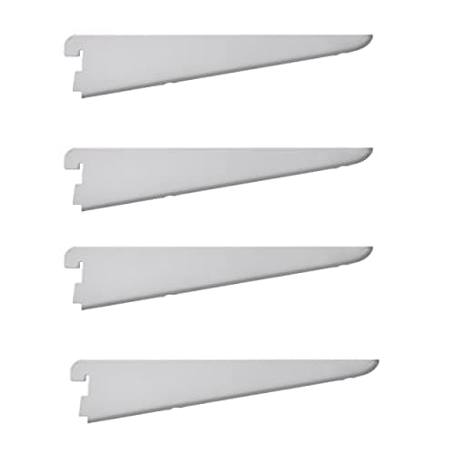 Image of My ShopFittings Ltd Twin Slot Wall Mounted Shelving Bracket White Pack of (1, 2, 4, 6, 8, 10) Sizes (12cm, 17cm, 22cm, 27cm, 32cm, 37cm, 47cm, 61cm) (4, 17cm Or 170mm White Bracket)