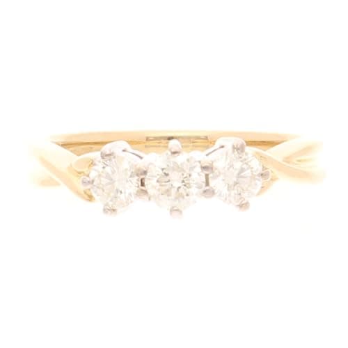 Image of 18Carat Yellow Gold 0.50ct Diamond Three-Stone Ring (Size J 1/2) 4.5x11.5mm