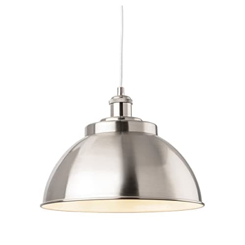 Image of Firstlight Genoa Industrial Dome Pendant Light Brushed Steel