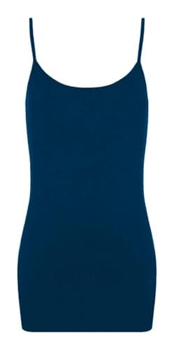 Image of janisramone® Womens Cami Bodycon Mini Dress, Stretchy Scoop Neck Tank Tops, Strappy Short Vest Dresses, Summer Party Dresses for Women UK, Plain Spaghetti Strap Dress Navy