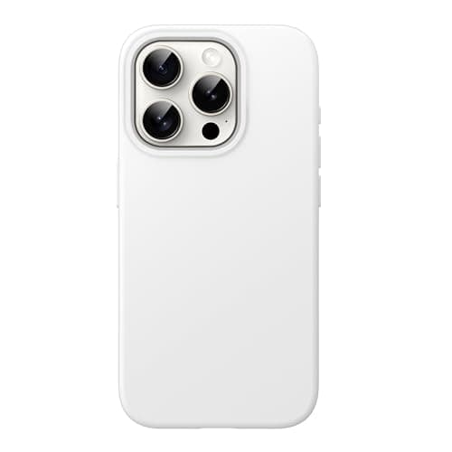 Image of JETech Silicone Case for iPhone 15 Pro Max 6.7-Inch, Silky-Soft Touch Full-Body Protective Phone Case, Shockproof Cover (White)