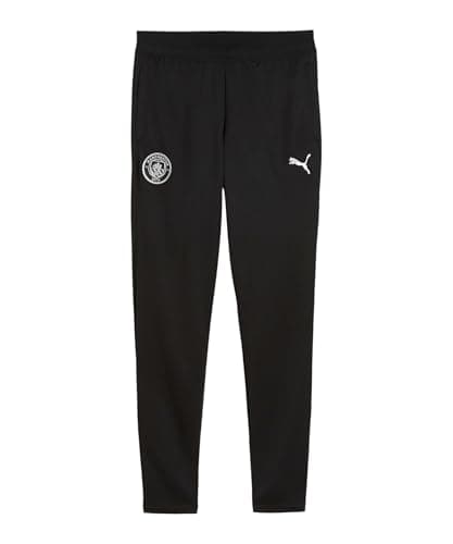 Image of PUMA Manchester City FC Kids' Training Pants with Pockets 25/26, Black (Black x Silver), 152