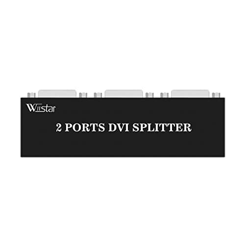 Image of Wiistar DVI Splitter 1x2 1 In 2 Out 2 Ports 1080P DVI Switchers Video Splitter for TV Monitor PC