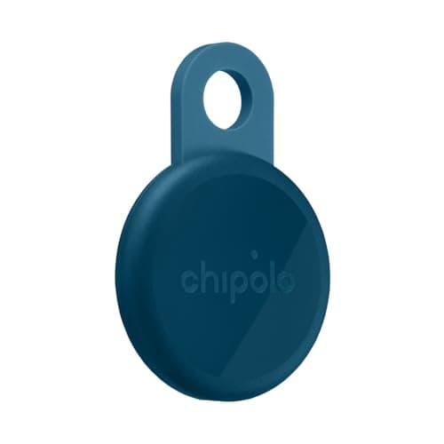 Image of Chipolo LOOP - Rechargeable Bluetooth Tracker for Key and Pocket Location, Compatible with Apple or Google, Call Your Phone & Out of Range Alerts for Android (Navy)