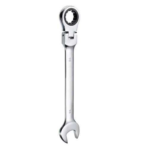 Image of sourcing map Flex-Head Ratcheting Wrench 24mm 180° Rotating Head Metric Ratchet Combination Wrenches 72-Teeth Chrome Vanadium Steel Open End Ratchet for Fasteners Nut Bolt
