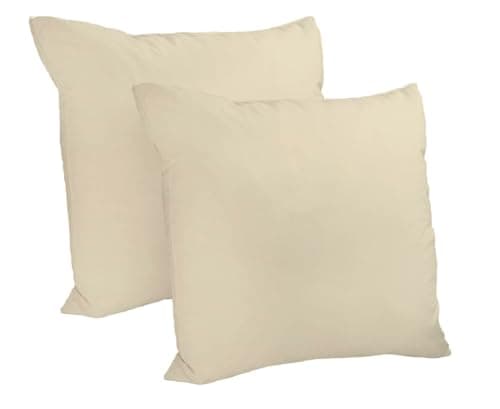 Image of Crescent Textile Waterproof Outdoor Garden Furniture Seat Cushion 45x45cm Decorative Throw Pillow Shredded Foam Filled for Garden Sofa Livingroom Chair Bedroom Tent Park Patio (2, Cream)