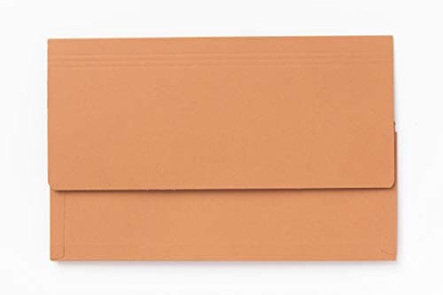 Image of Exacompta - Ref PW5-ORGZ - Guildhall - 3/4 Flap Legal Document Wallet, Foolscap, 35mm Gusset & Long Flap for Protection, 315gsm Heavyweight Premium Manilla - Orange, Pack of 25