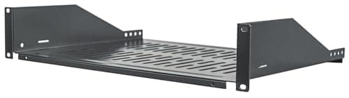 Image of Intellinet 19 Inch Cantilever Shelf, 2U, Fixed, Depth 350 mm, Black.