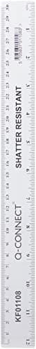 Image of Q-Connect Ruler Shatterproof 300mm Clear (Inches on one side and cm/mm on the other)
