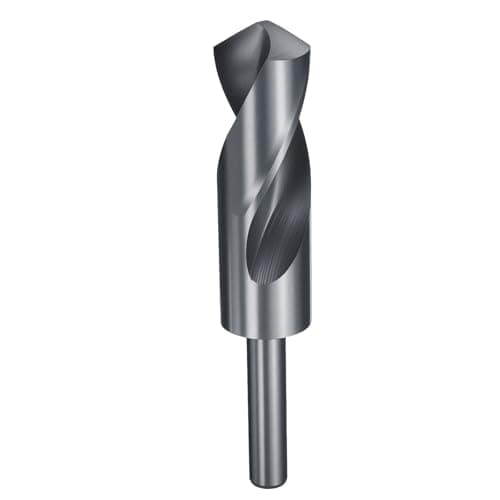 Image of sourcing map 30mm Drill Bit 1/2" Reduced Shank Round 4241 High Speed Steel Nitriding Black 118° Standard Point for Plastic Wood Copper Aluminum Iron Medium Soft Metal