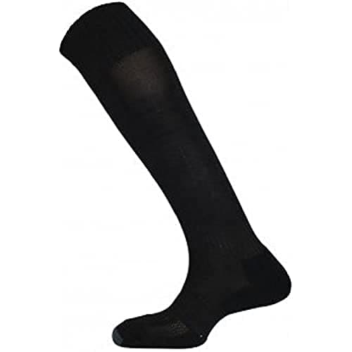 Image of Mitre Adult Mercury Plain Football Sports Socks | Football Team Kit | Lightweight Long Sock | Breathable Sports Sock, Black, Senior (7 UK - 12 UK)