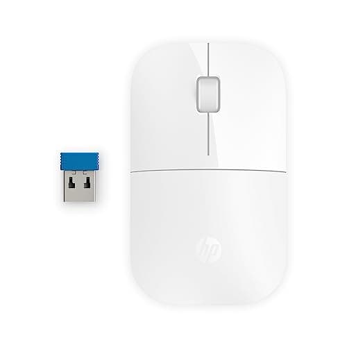 Image of HP Z3700 Wireless Mouse | White | Slim | Multi-OS & Device Compatibility | 2.4 GHZ Connectivity | Multi-Surface Technology | Blue LED 1200 dpi Optical Sensor | Up to 16 Months Battery Life