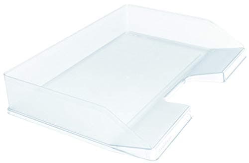 Image of Exacompta - Ref 11723D - Office Letter Trays Combo - 255 x 365 x 55mm in Size, Suitable for A4 Documents, Holds Up To 500 Sheets, Landscape Orientation - Clear