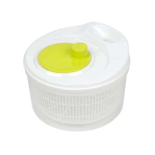 Image of Creative Kitchen Salad Spinner | Lightweight Dishwasher Safe Salad Dryer | Easy to Use, Easy to Clean | Spin to Wash, Dry & Dress Vegetables | Transparent Serving Bowl & Colander Basket, White