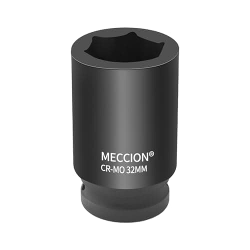 Image of Meccion 3/4 Inch Drive Impact Socket 32mm Heavy Duty Cr-Mo 6 Point Deep Socket, 80mm Length