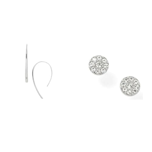 Image of Fossil Women's Silver-Tone Stainless Steel Earrings, Set