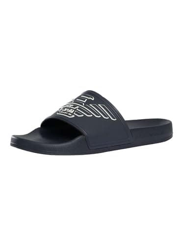 Image of Emporio Armani Men's Scarpe Slider, Blue/White, 10 UK