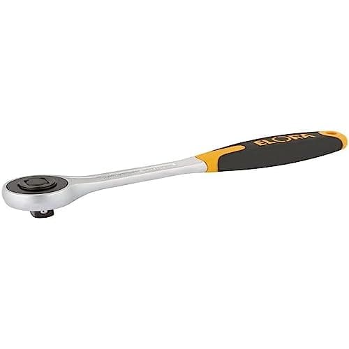 Image of Draper 25408 Elora Push Thru Ratchet with Soft Grip, Reversible, 1/2" Square Drive, 200mm, Blue