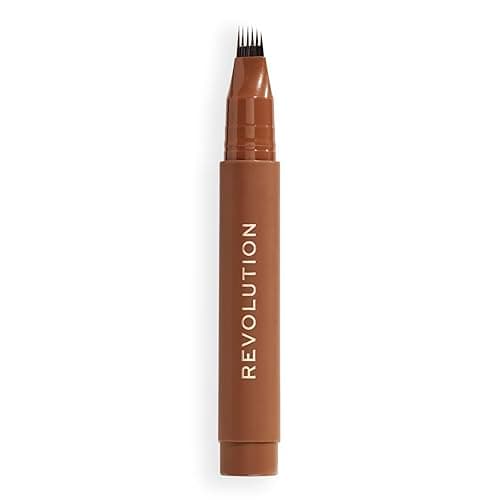 Image of Revolution, Instant Brow Hair Pen, Precision Applicator for Hair-Like Strokes, Long-Lasting Eyebrow Pen, Warm Brown, Vegan & Cruelty-Free, 1.8ml