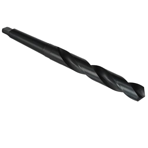 Image of Drill America DWDTSMM Series High-Speed Steel Taper Shank Drill Bit, Black Oxide Finish, 4 Morse Taper Shank, Spiral Flute, 118 Degrees Conventional Point, 32.5mm Size (Pack of 1)