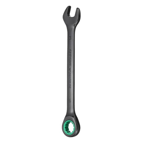 Image of sourcing map Ratcheting Combination Wrench 18mm Metric 12 Point CR-V Electrophoresis Lengthen Double Box Open-Ended Ratchet Wrenches with 72 Tooth 5° Swing Industrial Grade Spanner
