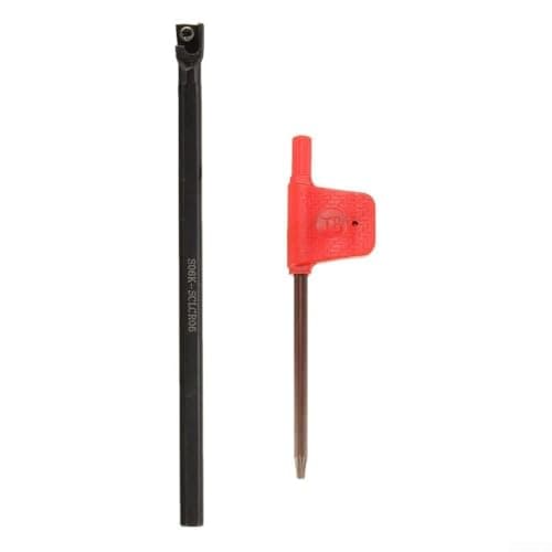 Image of SCLCR06 Lathe Boring Bar 6/7/8/10mm with CCMT060204-HM Inserts for Steel Turning, Carbide PVD Coated Tool Holder Kit for Semi-Finishing(S06K-SCLCR06 Boring Bar)