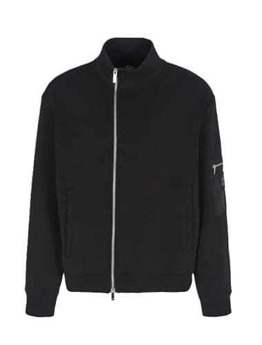Image of Armani Exchange Men's Black Edition, Sleeve Pocket, Silicon Logo Patch Sweatshirt, black, S