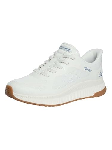 Image of Skechers Men's Slip-Ins BOBS Sport Squad Chaos 4 Trainers, White, 8 UK