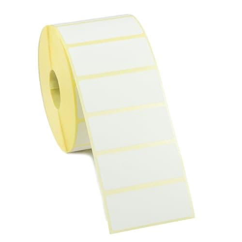 Image of 57mm X 32mm, Direct Thermal Labels 2,100 per roll Qty: 12 Rolls per Box. Permanent Adhesive. Compatible with Citizen, Zebra, Brother, Toshiba & Many More.