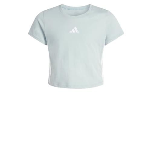Image of adidas Girl's Essentials Logo T-Shirt, Wonder Sage/White, 11-12 Years