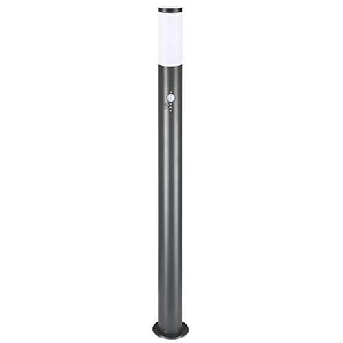 Image of Monzana® Modern Floor Light | Pillar Post Pathway Lighting for Garden | Lights for Driveway | 1 Metre Tall | Contemporary Outdoor Lantern Bollard | Stainless Steel | Anthracite with Motion Sensor