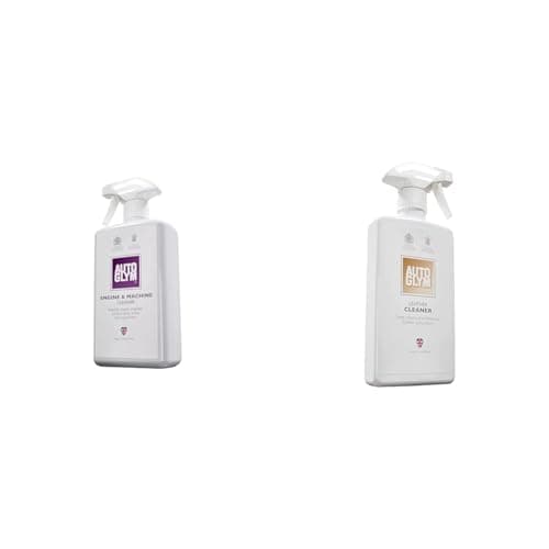 Image of Autoglym Engine & Machine Cleaner, 1L - Machine and Engine Cleaner That Rapidly Cleans Car Engines & Leather Cleaner, 500ml - Car Leather Cleaner Deep Cleans and Freshens Automotive