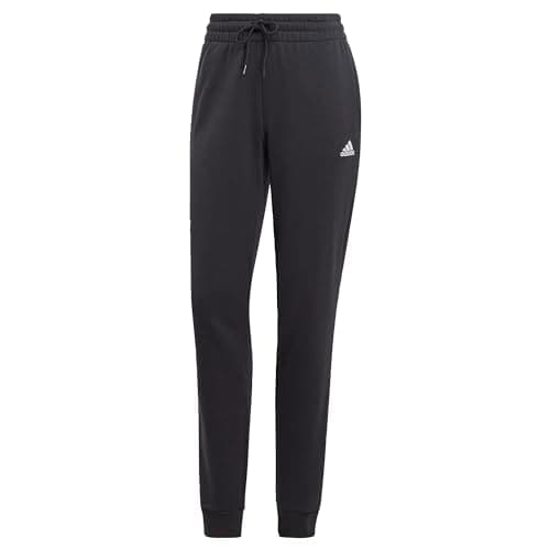 Image of adidas Women's Essentials Linear French Terry Cuffed Pants, Black/White, XS