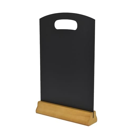 Image of Deflecto A4 Double Sided Countertop Chalkboard Table Menu Board with Natural Plinth 370 x 235 x 220mm